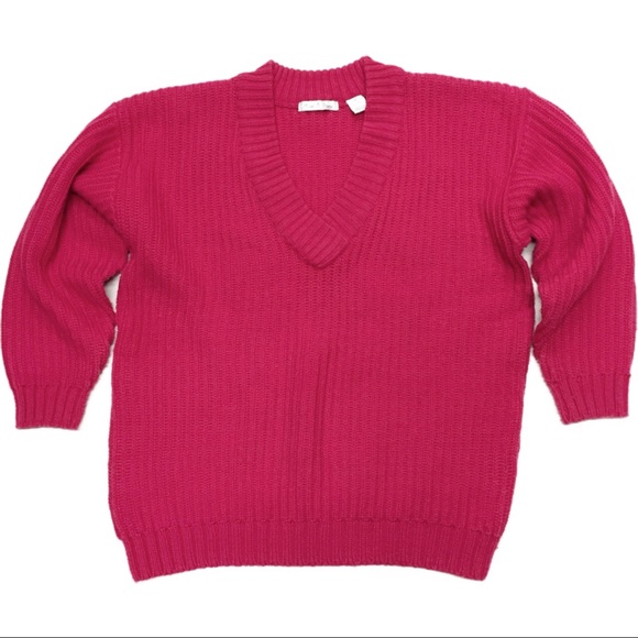 Vintage Woods & Gray Oversized V Neck Sweater SZ M - Picture 2 of 9